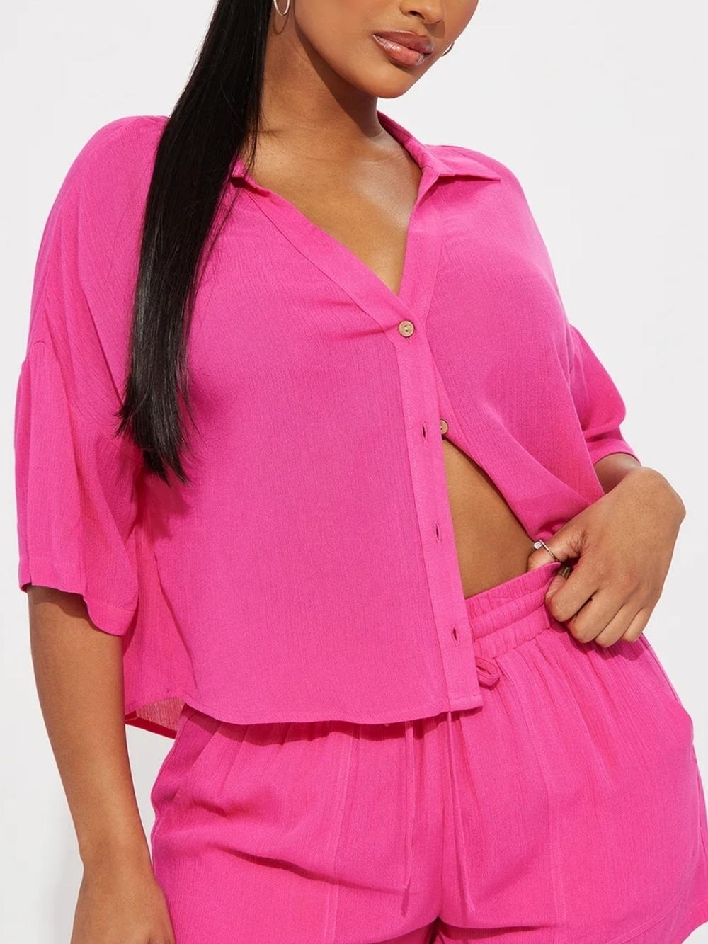 Fashion Nova Hot Pink Relaxed Waist Shorts
